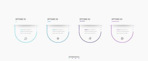 Infographic label design template with icons and 4 options or steps. Can be used for process diagram, presentations, workflow layout, banner, flow chart, info graph. vector