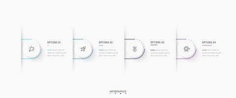 Infographic label design template with icons and 4 options or steps. Can be used for process diagram, presentations, workflow layout, banner, flow chart, info graph. vector