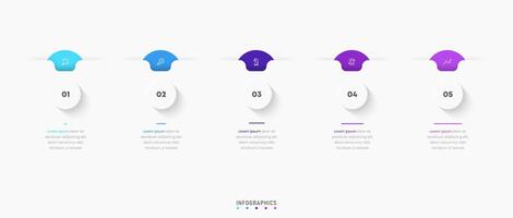 Infographic label design template with icons and 5 options or steps. Can be used for process diagram, presentations, workflow layout, banner, flow chart, info graph. vector
