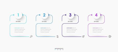 Infographic label design template with icons and 4 options or steps. Can be used for process diagram, presentations, workflow layout, banner, flow chart, info graph. vector