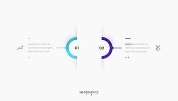 Infographic label design template with icons and 2 options or steps. Can be used for process diagram, presentations, workflow layout, banner, flow chart, info graph. vector