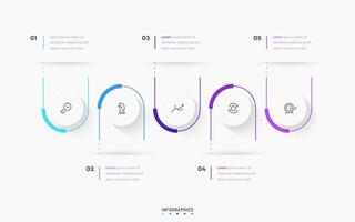 Infographic label design template with icons and 5 options or steps. Can be used for process diagram, presentations, workflow layout, banner, flow chart, info graph. vector