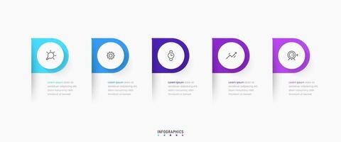 Infographic label design template with icons and 5 options or steps. Can be used for process diagram, presentations, workflow layout, banner, flow chart, info graph. vector
