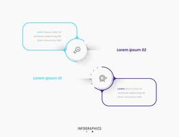 Infographic label design template with icons and 2 options or steps. Can be used for process diagram, presentations, workflow layout, banner, flow chart, info graph. vector
