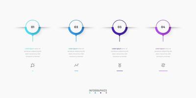Infographic label design template with icons and 4 options or steps. Can be used for process diagram, presentations, workflow layout, banner, flow chart, info graph. vector