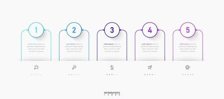 Infographic label design template with icons and 5 options or steps. Can be used for process diagram, presentations, workflow layout, banner, flow chart, info graph. vector