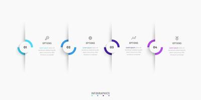 Infographic label design template with icons and 4 options or steps. Can be used for process diagram, presentations, workflow layout, banner, flow chart, info graph. vector