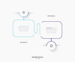 Infographic label design template with icons and 2 options or steps. Can be used for process diagram, presentations, workflow layout, banner, flow chart, info graph. vector