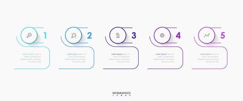 Infographic label design template with icons and 5 options or steps. Can be used for process diagram, presentations, workflow layout, banner, flow chart, info graph. vector