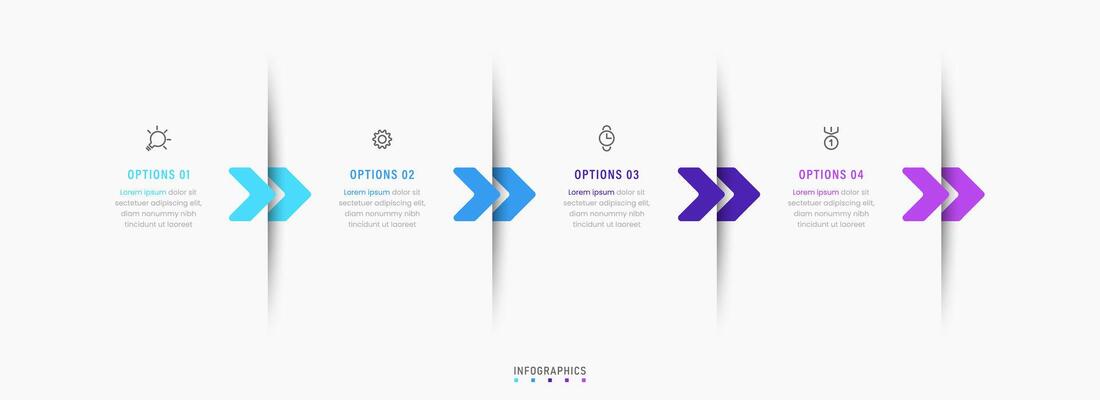 Infographic label design template with icons and 4 options or steps. Can be used for process diagram, presentations, workflow layout, banner, flow chart, info graph.