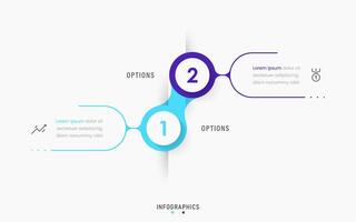 Infographic label design template with icons and 2 options or steps. Can be used for process diagram, presentations, workflow layout, banner, flow chart, info graph. vector