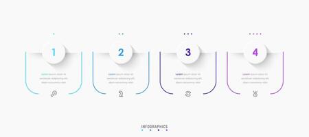 Infographic label design template with icons and 4 options or steps. Can be used for process diagram, presentations, workflow layout, banner, flow chart, info graph. vector