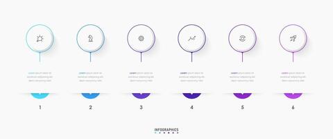 Infographic label design template with icons and 6 options or steps. Can be used for process diagram, presentations, workflow layout, banner, flow chart, info graph. vector