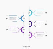 Infographic label design template with icons and 5 options or steps. Can be used for process diagram, presentations, workflow layout, banner, flow chart, info graph. vector
