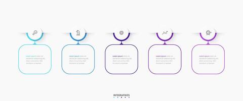 Infographic label design template with icons and 5 options or steps. Can be used for process diagram, presentations, workflow layout, banner, flow chart, info graph. vector