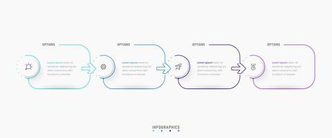 Infographic label design template with icons and 4 options or steps. Can be used for process diagram, presentations, workflow layout, banner, flow chart, info graph. vector