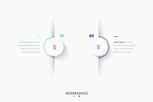Infographic label design template with icons and 2 options or steps. Can be used for process diagram, presentations, workflow layout, banner, flow chart, info graph. vector