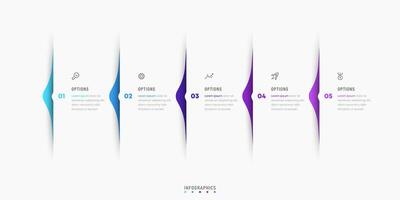 Infographic label design template with icons and 5 options or steps. Can be used for process diagram, presentations, workflow layout, banner, flow chart, info graph. vector