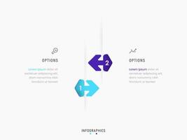 Infographic label design template with icons and 2 options or steps. Can be used for process diagram, presentations, workflow layout, banner, flow chart, info graph. vector