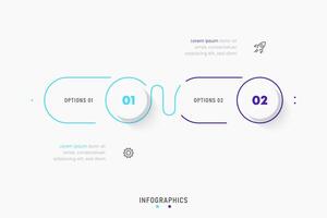 Infographic label design template with icons and 2 options or steps. Can be used for process diagram, presentations, workflow layout, banner, flow chart, info graph. vector