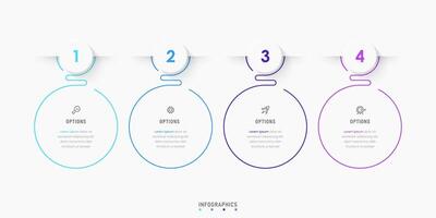 Infographic label design template with icons and 4 options or steps. Can be used for process diagram, presentations, workflow layout, banner, flow chart, info graph. vector