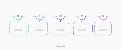 Infographic label design template with icons and 5 options or steps. Can be used for process diagram, presentations, workflow layout, banner, flow chart, info graph. vector