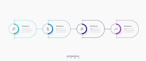 Infographic label design template with icons and 4 options or steps. Can be used for process diagram, presentations, workflow layout, banner, flow chart, info graph. vector