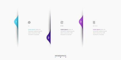 Infographic label design template with icons and 3 options or steps. Can be used for process diagram, presentations, workflow layout, banner, flow chart, info graph. vector