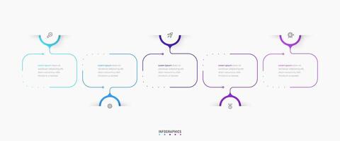 Infographic label design template with icons and 5 options or steps. Can be used for process diagram, presentations, workflow layout, banner, flow chart, info graph. vector