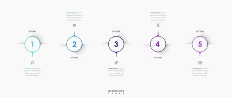 Infographic label design template with icons and 5 options or steps. Can be used for process diagram, presentations, workflow layout, banner, flow chart, info graph. vector