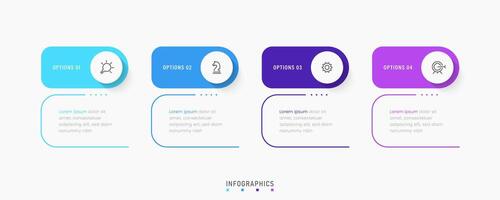 Infographic label design template with icons and 4 options or steps. Can be used for process diagram, presentations, workflow layout, banner, flow chart, info graph. vector
