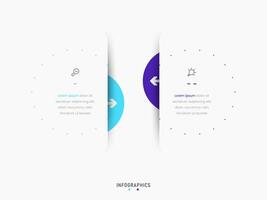 Infographic label design template with icons and 2 options or steps. Can be used for process diagram, presentations, workflow layout, banner, flow chart, info graph. vector