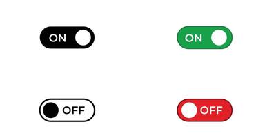 On off switch buttons icon set vector