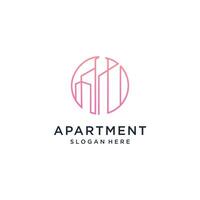 Building logo idea with abstract concept design Premium vector