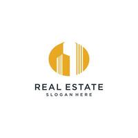 Building logo idea with abstract concept design Premium vector
