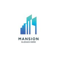 Building logo idea with abstract concept design Premium vector