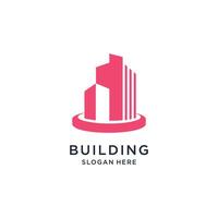 Building logo idea with abstract concept design Premium vector