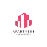 Building logo idea with abstract concept design Premium vector