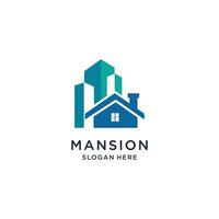 Building logo idea with abstract concept design Premium vector