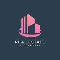 Building logo idea with abstract concept design Premium vector