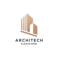 Building logo idea with abstract concept design Premium vector