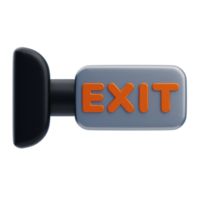 Exit Sign 3D Icon. Exit arrow sign 3d icon png