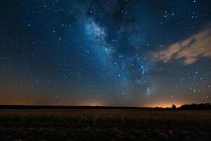 Milky Way Over a Field Background photo