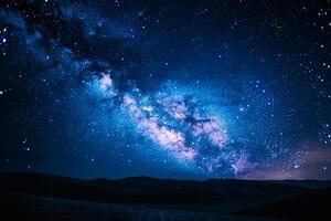 Milky Way Seen in the Night Sky Over a Field Background photo