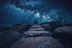 Stone Path Leading to the Stars Background photo