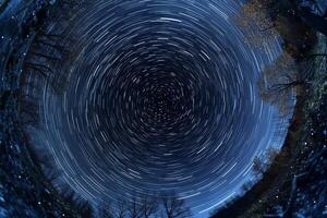 Circular View of the Sky with Stars Background photo
