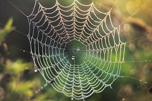 Spider Web with Dew Drops Background photo