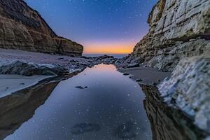 Stars and Ocean at Night, Nature Background photo