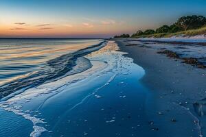 Beach with Sand Bar and Water, Nature Background photo