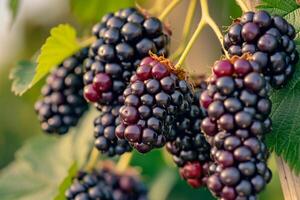 Blackberries on Tree Background photo